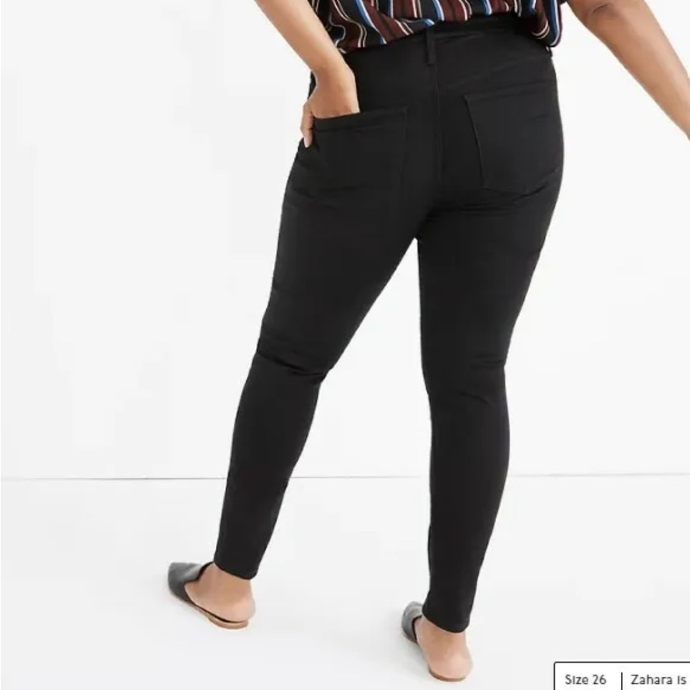 MADEWELL Curvy High Rise Skinny women's 5 pocket black jeans denim EUC Size 33T